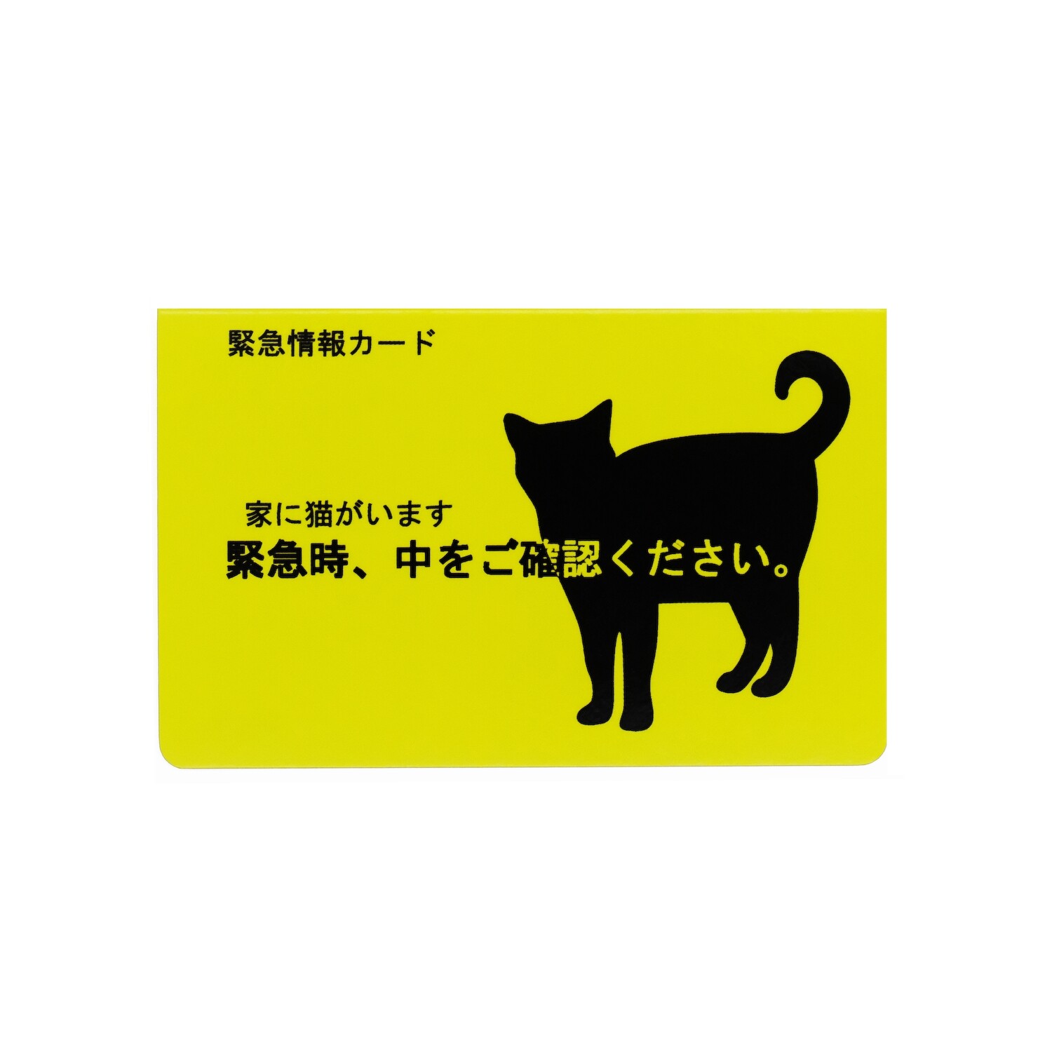 日本製 家に猫がいます 緊急情報カード クレジットカードサイズ（1枚入り）